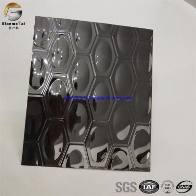 Ef267 Original Factory Equipment Enclosure Panels 0.8mm 304 Black Mirror Egg Shape Embossing Stainless Steel Sheets