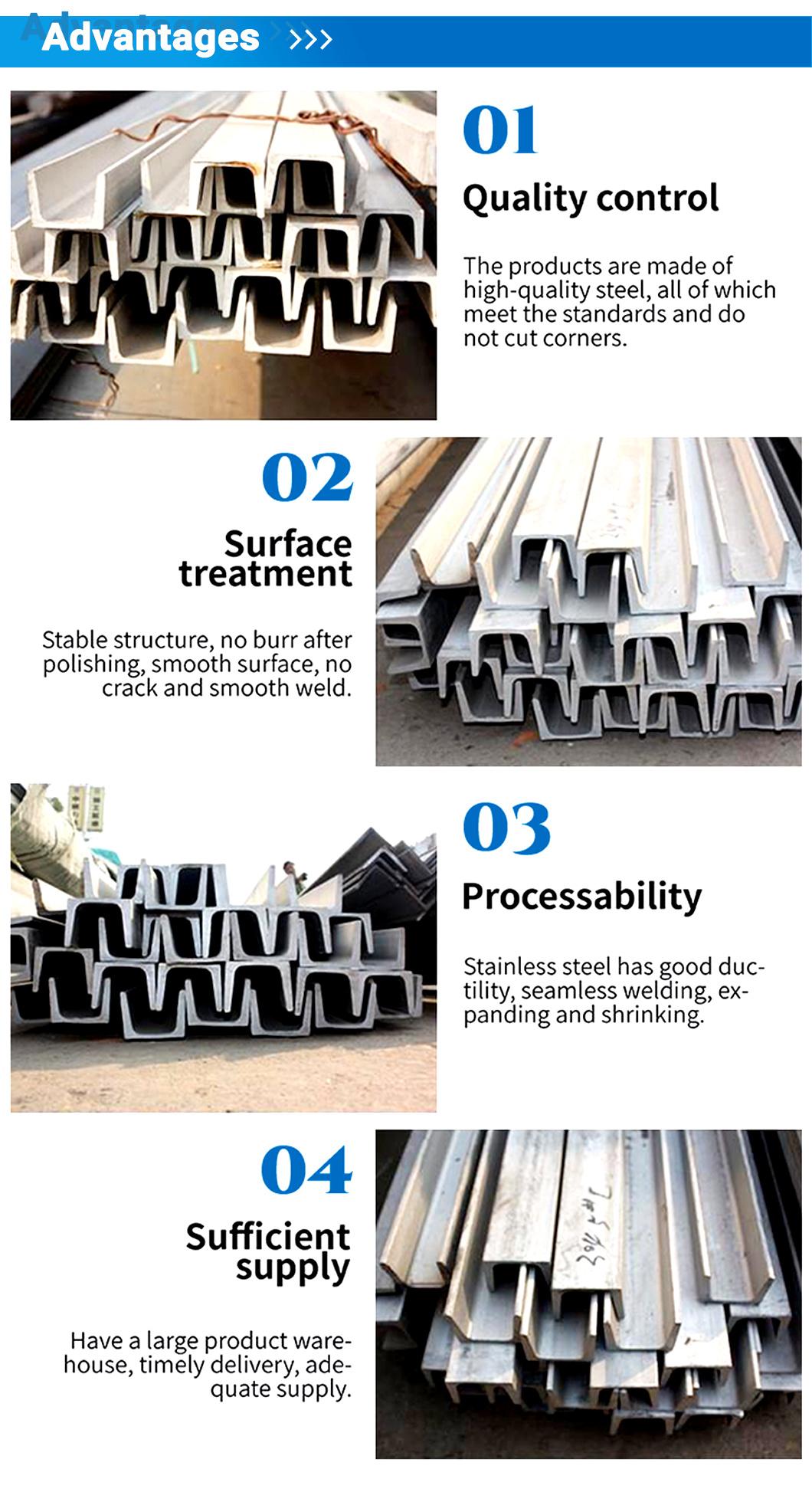 Factory Direct Sale 304/L 304h U Channel Steel