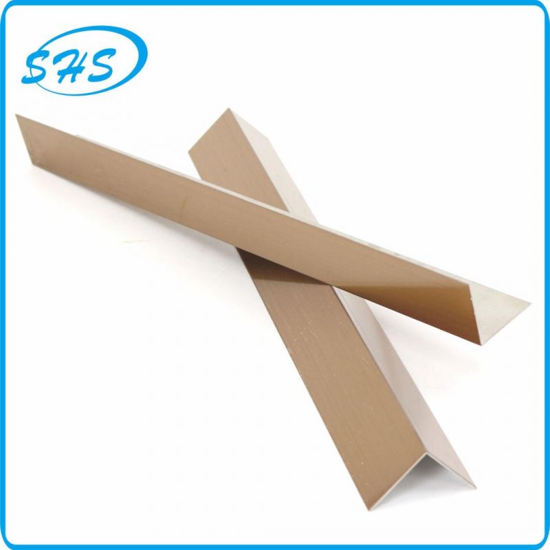 Stainless Steel Angle V-Profile with Ti-Golden Color 800 G Mirror Finish for Wall Corner Protecting