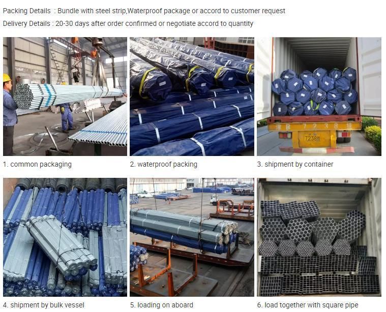 Iron Gi / Pre Galvanized Hollow Section Round Iron / Steel Pipe / Tube