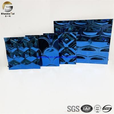 Ef326 Original Factory Sample Free Elevator SUS304 PVD Price Sapphire Blue Embossing Stainless Steel Decorative Sheets