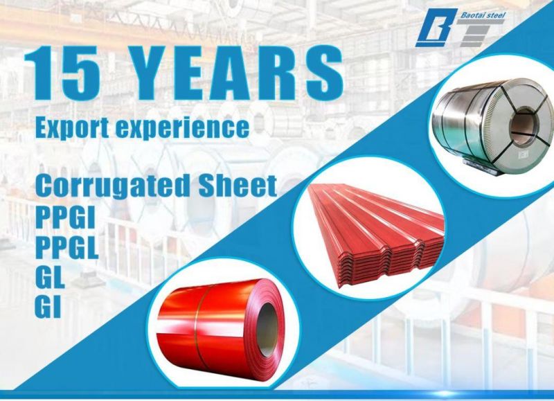 Corrugated Roof Sheet Metal Material PPGI PPGL Color Coated Coil