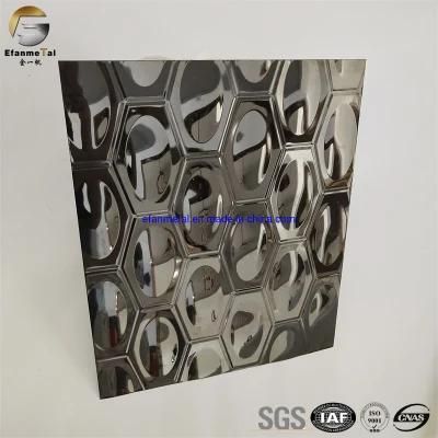 Ef266 Original Factory Elevator Panels 0.8mm 304 Black Mirror Egg Shape Embossing Stainless Steel Sheets