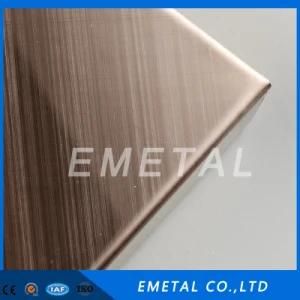 Inox Cold Rolled 201 304 PVD Color Plating Rose Gold Cross Hairline Design Decorative Stainless Steel Sheet Plate