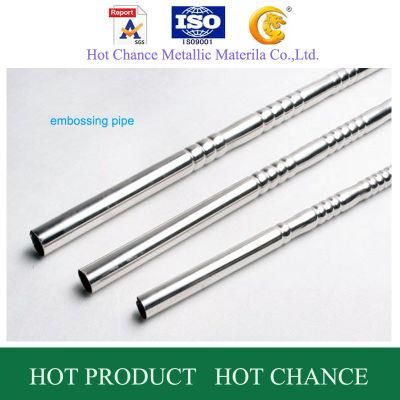 AISI 201, 304 Stainless Steel Embossing Round Pipe
