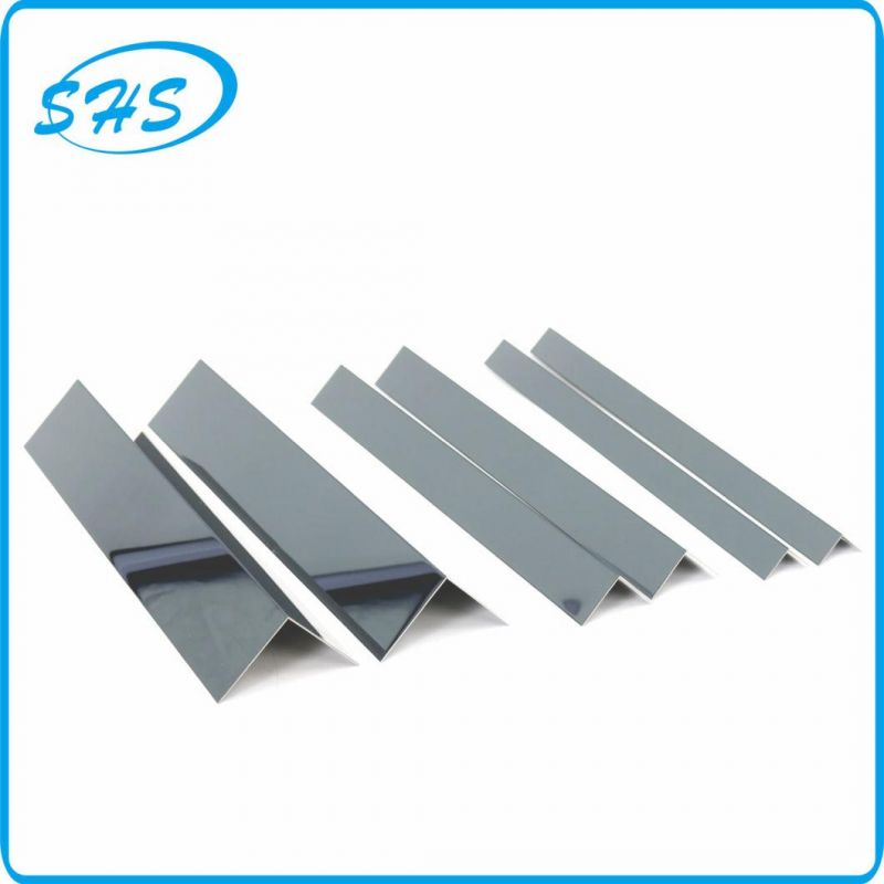 Stainless Steel V-Shape Angles Trims with Ti-Black Color 800 G Mirror Finish for Decoration Material in Construction