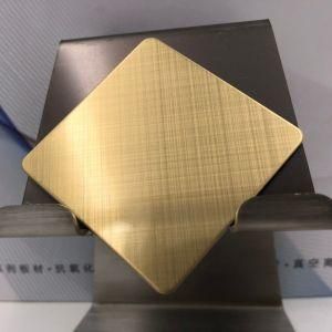 Cold Rolled Stainless Steel PVD Sheet-Titanium Gold with Cross Polished Finish