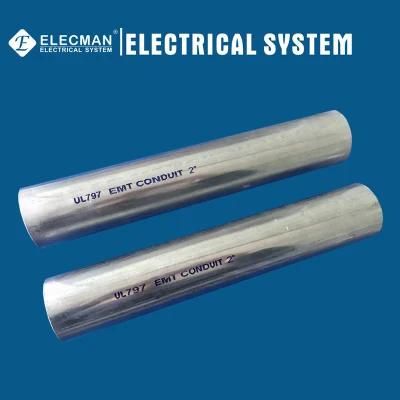 UL 797 Electrical Metallic Tubing EMT Pipe EMT Conduit EMT Tube Pre-Galvanized Hot Dipped Galvanized