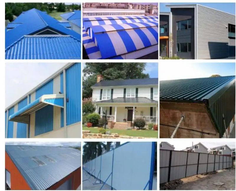 0.35mm Galvanized Metal Roofing Sheet Color Coated Steel Corrugated Sheet for Prefabricated House