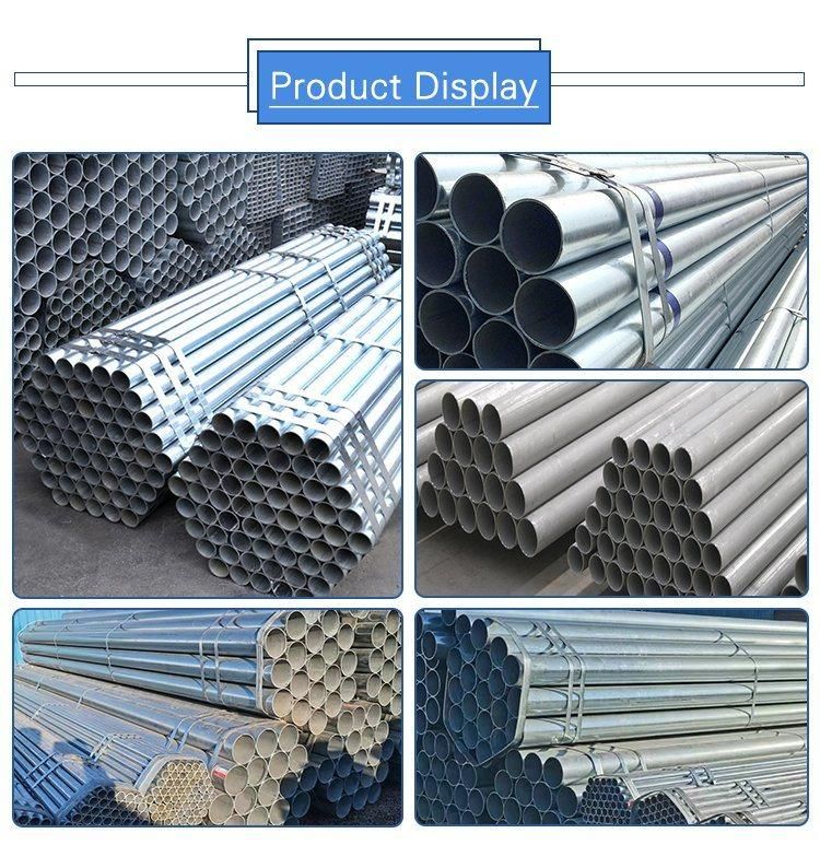 Manufacturer ERW Welded Steel Pipe Iron Black Tube Gi Galvanized Steel Pipe for Construction