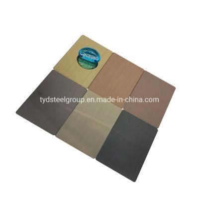 Best Standard Factory Direct Best Standard 430 4X8 Rose Gold Color Coating Hairling Decorative Stainless Steel Sheet for Hotel Decoration