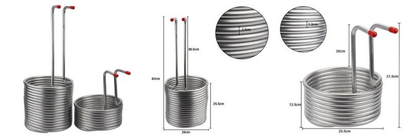 Home Brewing Beer 304 316L Stainless Steel Wort Chiller Wort Cooler Beer Cooler Coil Cooler