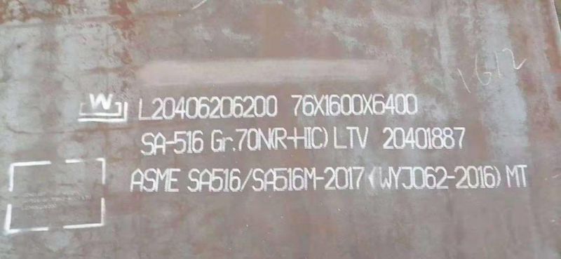 ASME SA516 Gr 70 Steel Plate Boiler and Pressure Vessel Steel Plate ASTM A516 Gr 70