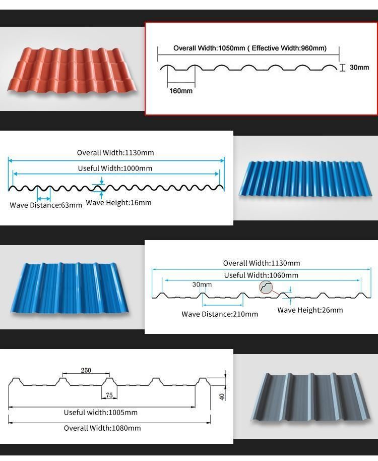 Coated Galvanized Steel Corrugated Roofing Sheet Ral 3002 ASTM A527 A526 G90 Z275 Tin Zinc Plate Metal Clad Roof Tiles