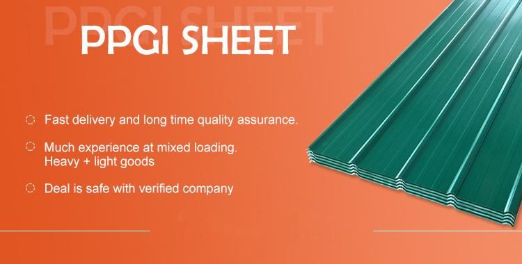 Pre-Coated PPGI Color Corrugated Roof Sheets Galvanized Corrugated Roof Sheet