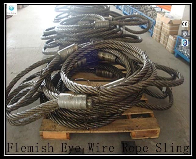 Pressed Flemish Eye and Eye 6*25 Iwrc Ungalvanized Wire Rope Sling