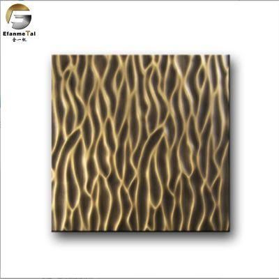 Ef350 Original Factory High End Hotel Villa Decoration Copper Antique Bronze Embossing Stainless Steel Decorative Sheets