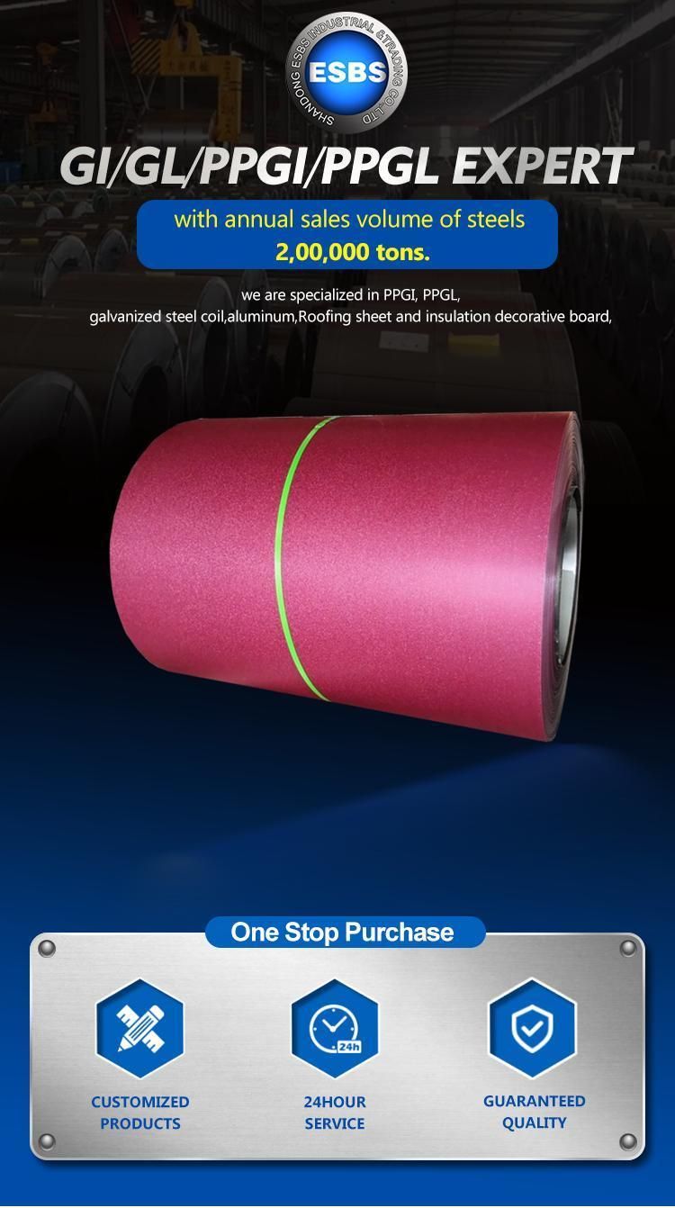 Dx51d+Z ASTM Z80 Az150 Matt/Wrinkle/Embossed PPGI PPGL Coil Prepainted Galvanied Steel / Wrinkle PPGL Colour Coated Steel Coil for Decoration Material