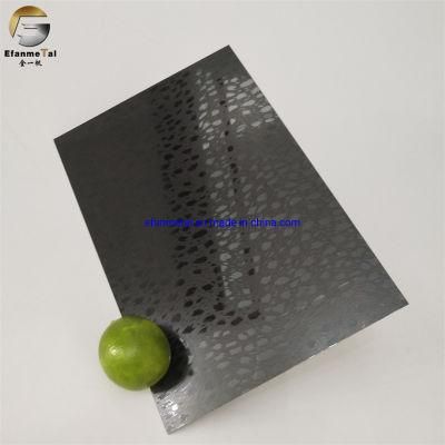 Ef250 Original Factory Kitchenware Panels 304 Double Color Gold Mirror PVD Plating Embossing Metel Sheets
