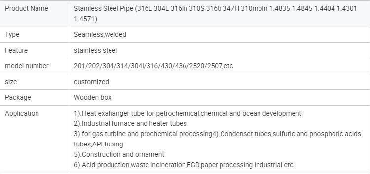 Stainless Steel Pipe for Decoration Cold Rolled / Hot Rolled 304 316 430 201 202 Stainless Steel Pipe