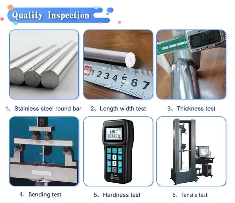 ASTM AISI Bright Ss Round Bar 201 304 316 310 321 Stainless Steel Round Bar for Construction