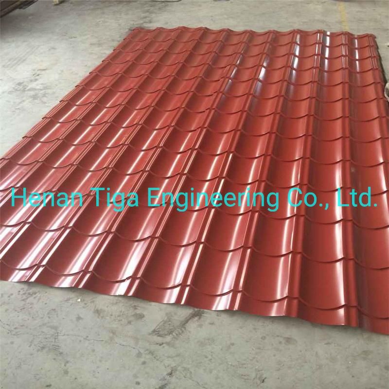 Chile 980mm Ral8012 Az80g Red Black Color Matt Steel Corrugated Prepainted Roofing Sheet