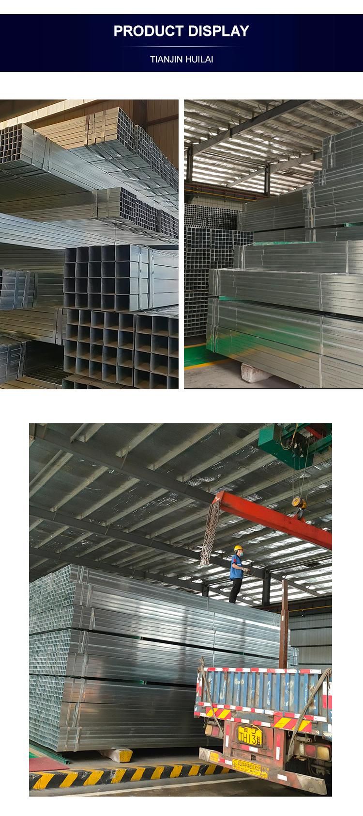 75X75 Galvanized Square Pipe, ASTM A53 Galvanized Square and Rectangular Tube, Pre Galvanized Steel Hollow Sections