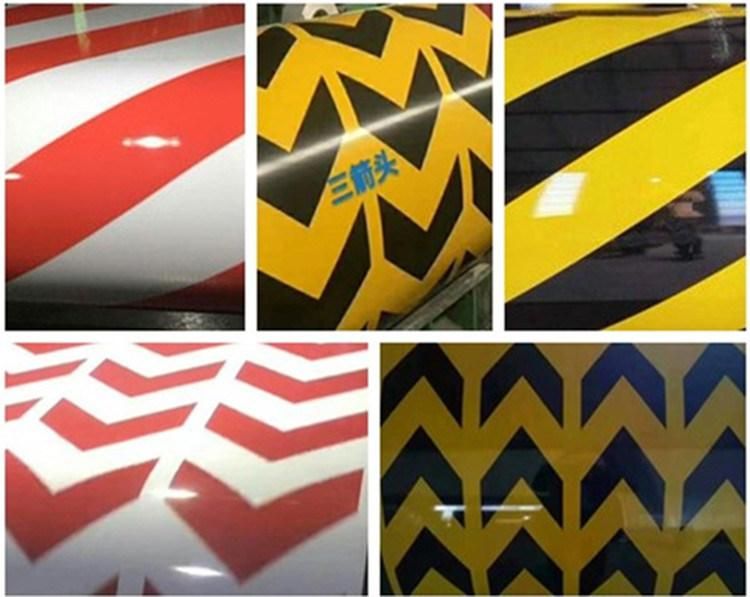 Warning Tape PPGI Coil Yellow and Black Color Prepainted Traffic Sign Galvanized Steel Coil