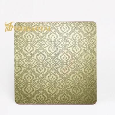 High Quality 1219X2438mm 0.65mm Embossed Pattern Gold Rose Silver Black Decorative Pattern Plate Grade 201j1 J2 Stainless Steel Plate