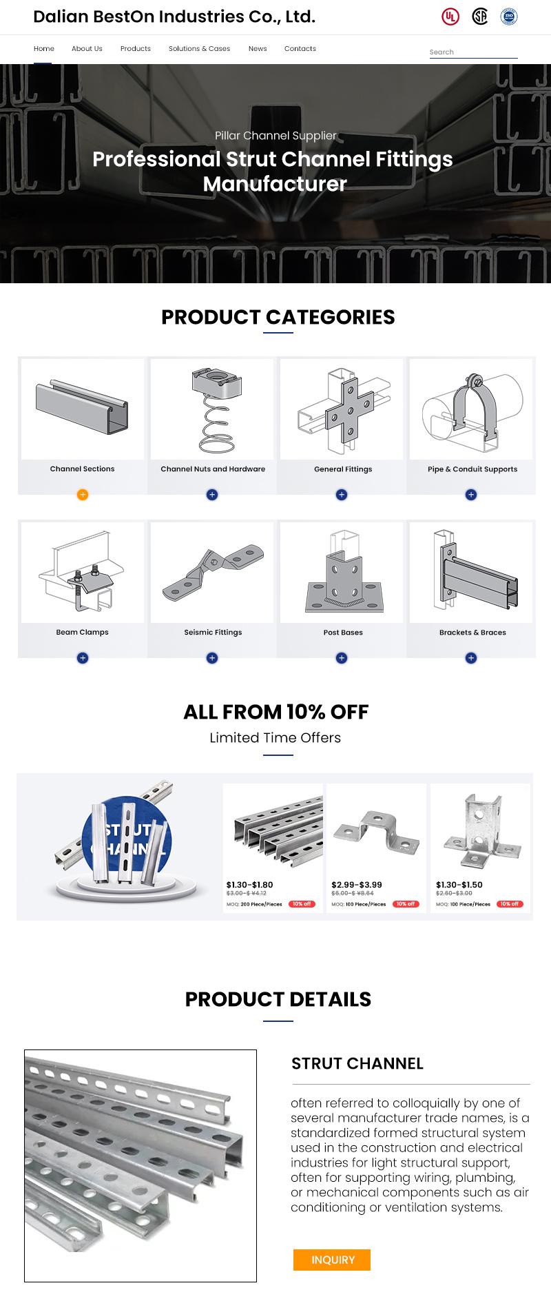 HDG Slotted Perforated Strut Channel Framing for Construction Building