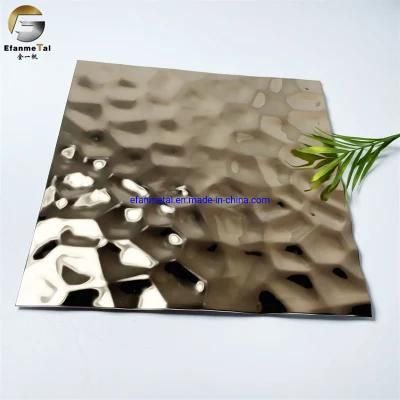 Ef311 Original Factory Hotel Ceiling Panels Champagne Mirror Middle Diamond Embossing Stainless Steel Sheets