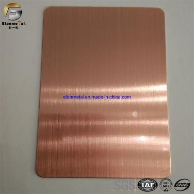 Ef140 Original Factory Hotel Lift Clading Panels 1.0mm 201 Red Bronze No. 4 Brushed Shiny Stainless Steel Sheets
