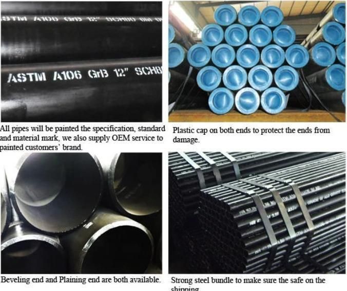 Hot Rolled Cold Drawn Tube API 5L ASTM A106 A53 SA106 Gr. B St45.8 St52 Carbon Seamless Steel Pipe