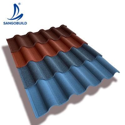 Newest Building Construction Materials Sheet Galvalume Stone Color Stone Coated Metal Roofing Sheets 1340X420mm for House Roof Color