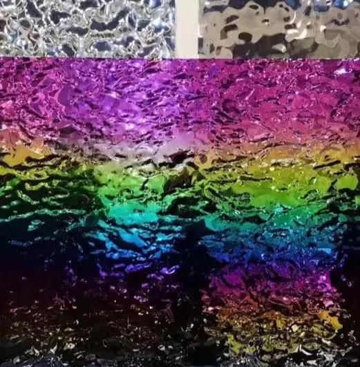 New Design Rainbow Color Stainless Steel Decorative Sheet Ceiling in Mirror Stamped Finish