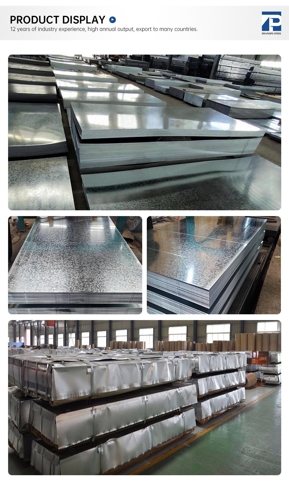 Zhangpu Steel Dx51d Z275 Galvanized Steel Sheet Ms Plates 5mm Cold Steel Coil Plates Iron Sheet