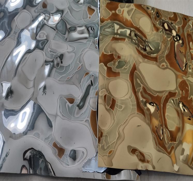Mirror Finish Embossed Decorative Panel Water Ripple Stainless Steel Sheet