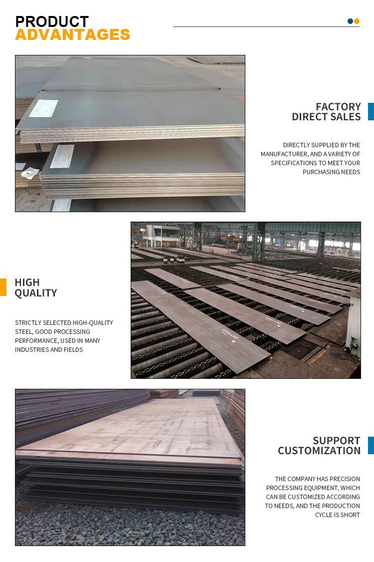 Q345 Q235 ASTM A36 St37 Ms Steel Plate Building Material Margine Grade Hot/Cold Carbon Steel Plate/Sheet