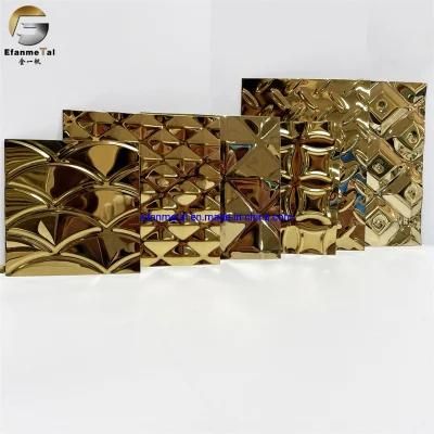 Ef324 China Original Factory Home Elevator 304 PVD Price Sapphire Blue Embossing Stainless Steel Decorative Sheets