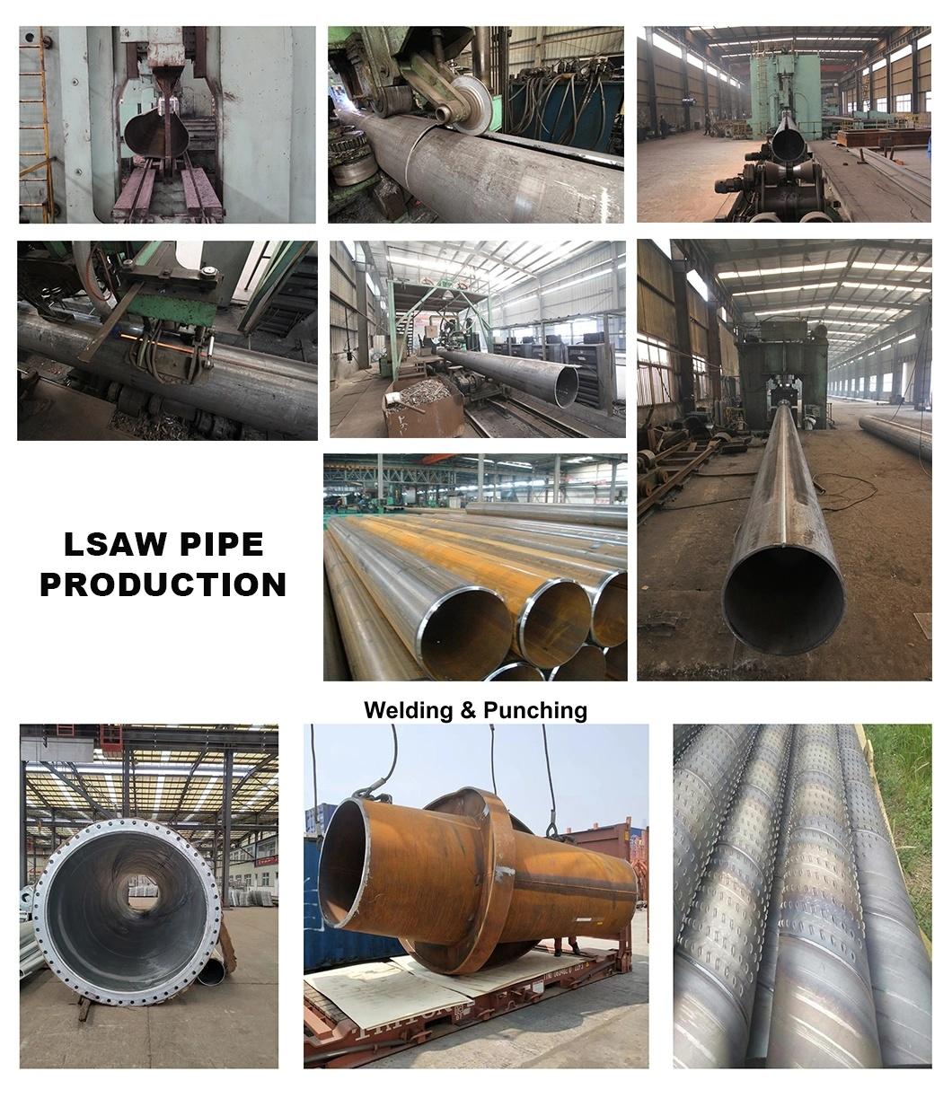 LSAW Longitudinal Steel Welded Pipe, Large Diameter Steel Tube Thickness 5-30mm