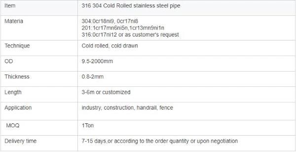 Excellent Quality DN8-DN325 Stainless Steel Pipes