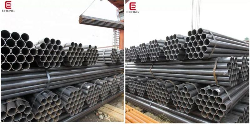 Tianjin Ehong High Quality API 5L ASTM A53/A106 Sch40 Q345 Gr B Schedule 80 Black Carbon Steel Square Tube ERW Welded Black Round Steel Pipe