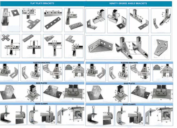 Solar Panel Electrical Galvanized Steel Plain Slotted C Channel Strut