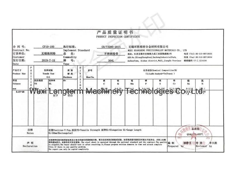 Stainless Steel 201 304 316 409 Strip Manufacturer in China