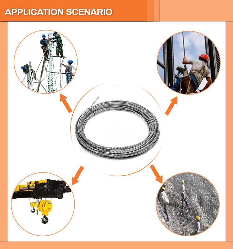 1/8" 1/4" 5/16" 3/8" 7/16" Wire Rope Steel Wire Rope