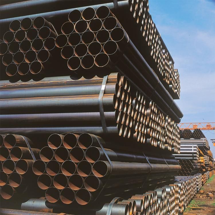 Sch40 ERW Steel Welded Pipe / Mild Ms Black Carbon ERW Steel Pipe