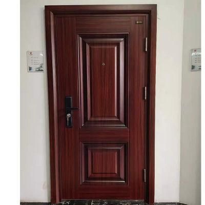 Black Color Power Coating Surface Steel Security Main Entrance Door