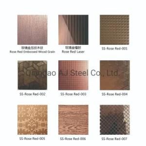 3D Wall Panel 304 Wood Grain Color Stainless Steel Sheet for Decoration
