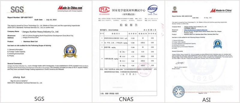 Hot/Cold Rolled Ss 201 202 304ln 310S 304L 321 305 309S 310S 316ln 317L 2205 2507 904 904L 430 Tisco Stainless/Galvanized/Aluminum/Carbon Steel Coil