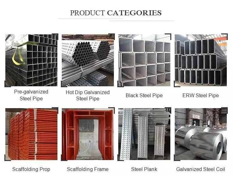 BS1387 Gi Pipe Pre Galvanized Steel Tube Round/Square HDG Hollow Pipe